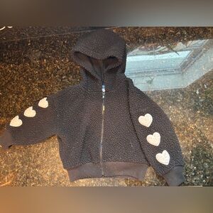 Old navy Sherpa fleece with hearts on sleeve